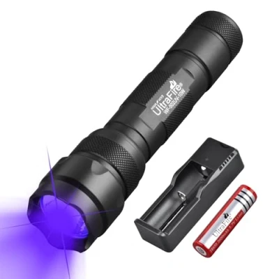 Image of ULTRAFIRE UV Torch 365nm Blacklight, 10W LED Torch, Single Mode Powerful Ultraviolet Lamp for Pet Dry Urine Stains, Curing Resin, Scorpions Hunting, Fluorescence Detection, 502UV