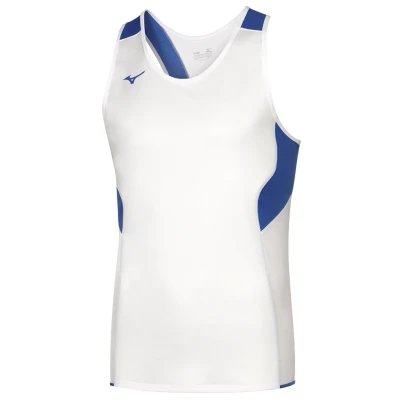 Image of Mizuno Authentic Singlet Men&#039;s T Shirt, Mens, U2EA710172, White/Royal, M
