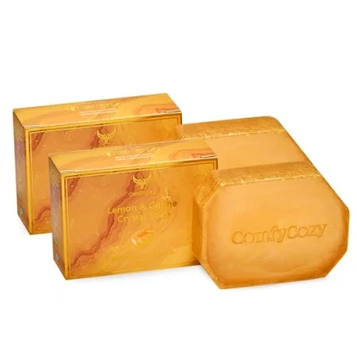 Image of ComfyCozy Crystal Soap Natural Hand &amp; Body Wash Luxury Beauty Pamper Gift, Lemon, 2 Pack
