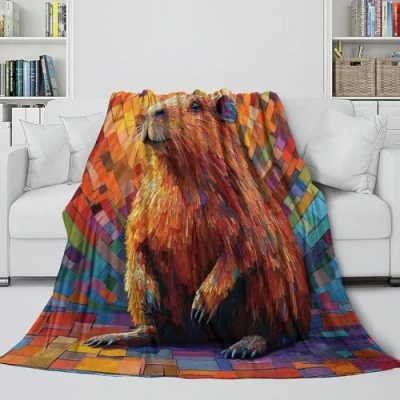 Image of RNDKAUUIE Guinea Pig Plush Blanket 3D Print Design Bed for Kids Boys Adults Printed Couch 40x50inch(100x130cm)