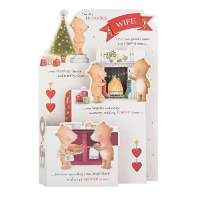 Image of Hallmark Large Wife &quot;Pop Up&quot; Christmas Card