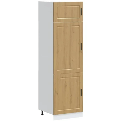 Image of vidaXL Porto Kitchen Cupboard/Storage Cabinet Artisan Oak Engineered Wood 60x57x207 cm Modern Adjustable Shelf Unit