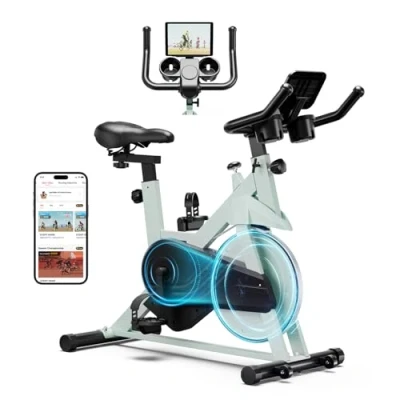 Image of MJWW Exercise Bike with Magnetic Resistance, Spin Indoor Cycling Bikes 136KG Weight Capacity Stationary Exclusive App for Home Fitness