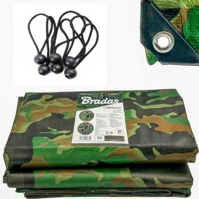 Image of Camo Camouflage Tarpaulin Heavy Duty Waterproof Cover Tarp Sheet 90GSM FREE 4 BUNGEE (5m x 5m)
