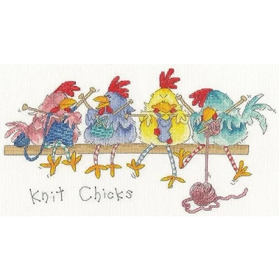 Image of Bothy Threads Counted Cross Stitch Kit Knit Chicks