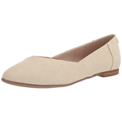 Image of TOMS Women&#039;s Jutti Neat Ballet Flat, Natural Metallic, 3.5 UK