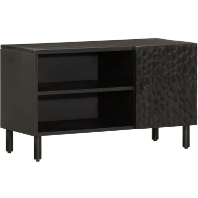Image of vidaXL TV Cabinet Black 80x31x46 cm Solid Wood Mango