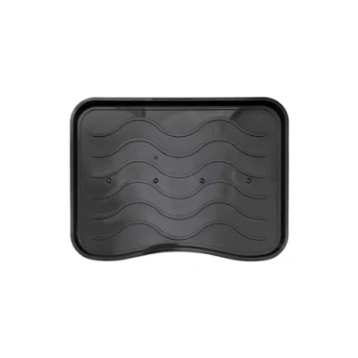 Image of Nicoman Boot Tray Shoe Organiser Soft Rubber Non Slip Washable Multipurpose Container Floor Carpet Protection for Indoor Outdoor (Small Black, Pack of 2)