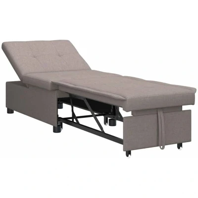 Image of vidaXL Sofa Bed 3 in 1 Pull Out Design Taupe Fabric