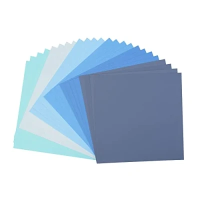 Image of Vaessen Creative Florence Cardstock Textured Coloured Card Making Supplies 12 x inch Blue 24 Sheets Paper for Scrapbooking, and Other Crafts 216 gsm