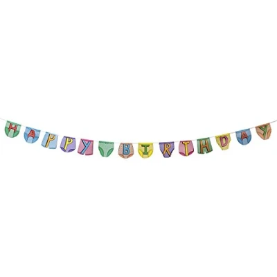 Image of Tobar 28322 Party Pants Bunting Happy Birthday, Mixed