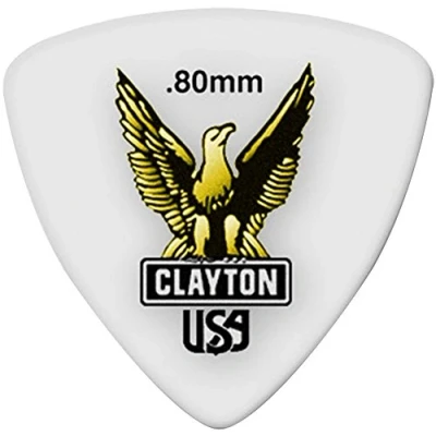 Image of Clayton Plectrum Acetal Polymer Packing 12pcs, 0.80mm Adler Rounded Triangle