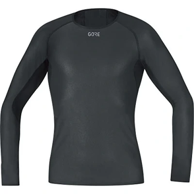 Image of GORE WEAR Men&#039;s Long sleeved Undershirt, Multisport, WINDSTOPPER, Black, M