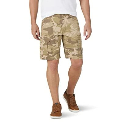 Image of Wrangler Authentics Men&#039;s Classic Cargo Stretch Short, Jungle Elmwood Camo, 40