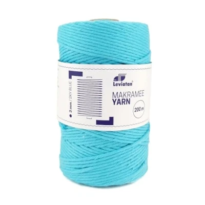 Image of D.RECT 110970 Macrame Cord, Sky Blue, 200 m