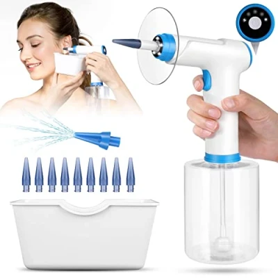 Image of KAUGIC Electric Ear Wax Removal, Water Powered Cleaner, Cleaning Kit, Safe and Effective Earwax Removal Kit with 4 Mode Settings, 10 Tips &amp; Catch Basin
