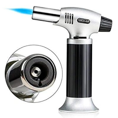 Image of Raxter Blow Torch Lighter with Adjustable Flame &amp; Safety Lock, Refillable Butane Gas Blowtorch, Kitchen for Cooking, Baking, Creme Brulee, Camping, BBQ Crafts (Butane Not Included)