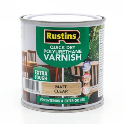 Image of Rustins Quick Dry Polyurethane Varnish Matt Clear 250ml