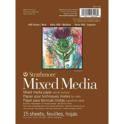 Image of Pro Art Strathmore Mixed Media Vellum Paper Pad 6 inch x 8 15 Sheets, Other, Multicoloured, 2.63 17.24 22.32 cm