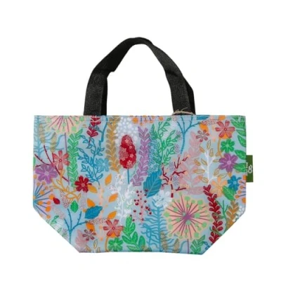 Image of ECO CHIC Lightweight Foldable Insulated Lunch Bag Water Resistant Cooler (Lush Floral Blue)