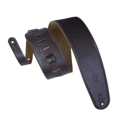 Image of Levy&#039;s Leathers M4GF‐DBR 3.5 inch Leather Padded Strap Dark Brown