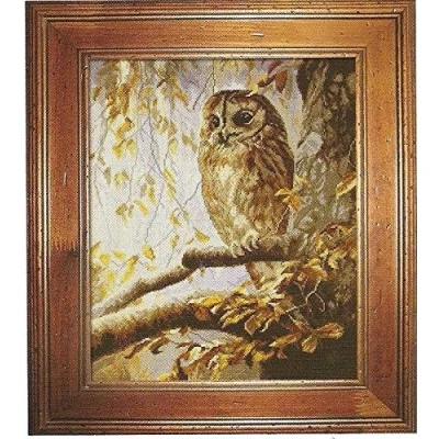Image of Owl in the woods cross stitch kits,Egyptian cotton,14ct, 47x55 cm 200x243 counted kit