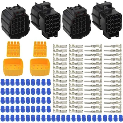 Image of WMYCONGCONG 2 Kits 16 Pin Way Waterproof Electrical Connector Plug for Car Automotive (16 Pin)