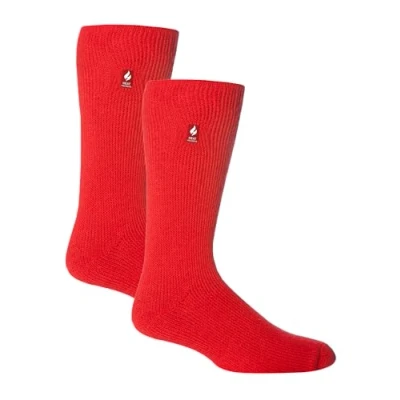 Image of HEAT HOLDERS 2 Pack Mens Thermal Socks Winter Warm Original Thick Fleece Insulated (12 14, Red)