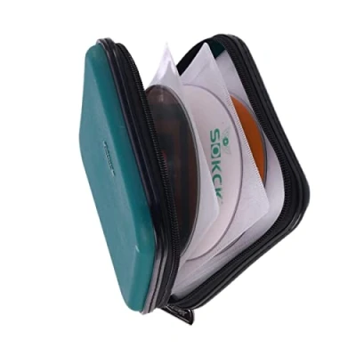 Image of XiongYe CD DVD Wallet, 32 Capacity Heavy Duty, Case Holder for Car,Portable DVD/VCD Storage Disk, Hard Shell Sturdy case, Car Disk Holder,Booklet, Blu ray Wallet (32 Capacity,Darkgreen)