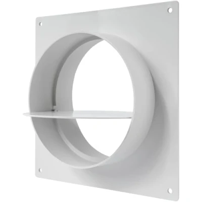 Image of Vent Systems 125 mm / 5&quot; Inch Air Duct Connector Flange Plastic Ventilation Pipe with Valve Ducting for Round Flexible or Straight Pipes, System HVAC