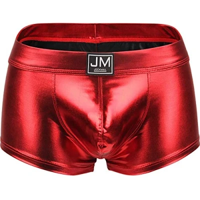 Image of JOCKMAIL Men Boxer PU Underwear Pouch (L, Red)