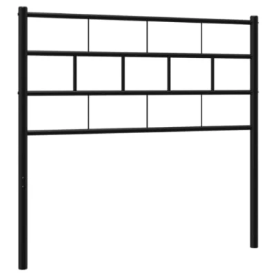 Image of vidaXL Stylish Metal Headboard for Bedroom, Tall Bed Header with Robust Steel Construction and Back Support, Suitable 107 cm Mattress Black