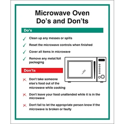 Image of Information Signs Microwave Do&#039;s &amp; Dont&#039;s Self Adhesive Vinyl