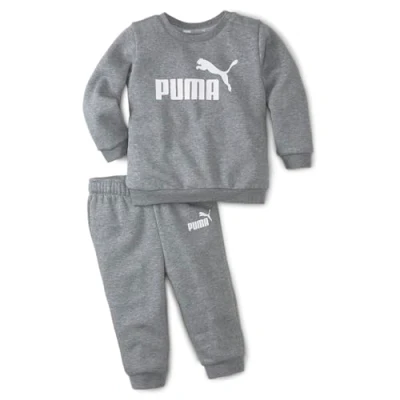 Image of Puma Minicats CREW Jogger Unisex SET Tracksuit for kids, Size: 3 4y, Medium gray heather