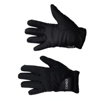 Image of Cameo Equine Thermo Junior Gloves Childs Medium Black
