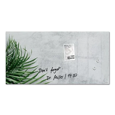 Image of SIGEL GL288 Premium Glass magnetic Board, glossy surface, 91 x 46 cm, easy mounting, Grey, Green Artverum