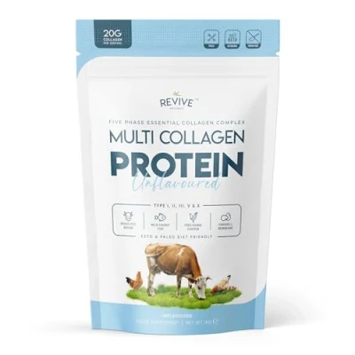 Image of Multi Collagen Protein Powder (1kg) Types I, II, III, V &amp; X Hydrolyzed Grass Fed Bovine, Wild Caught Fish, Free Range Chicken Eggshell Collagen. Non GMO, Halal.