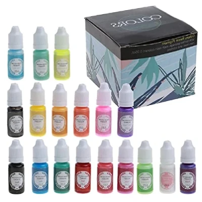 Image of XIANGBEI 18 Colours Epoxy UV Resin Pigment Opaque Liquid Dye Jewellery Making 0 35 oz Each