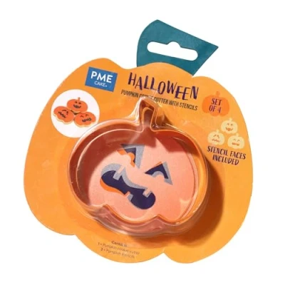 Image of PME Halloween Cookie Cutter with Stencils, Pumpkin