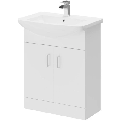Image of Wholesale Domestic Modena Gloss White 650mm Vanity Unit and Basin with 1 Tap Hole