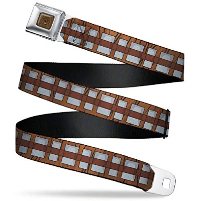 Image of Buckle Down Unisex Seatbelt Star Wars Chewbacca Bandolier Bounding Browns Gray 32 to 52 Inches Belt, Chewbacca, 1.5 Wide Fits Pant Size UK