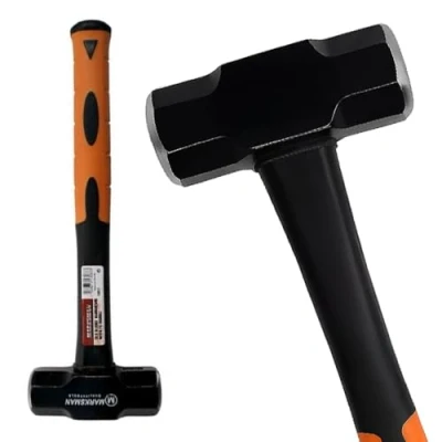 Image of Sledge Hammer Short Handle Comfort Grip FIBREGLASS Rubber Shaft DIY Hardware New (4LB)