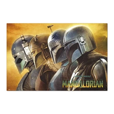 Image of Grupo Erik Star Wars The Mandalorian Mandalorians Poster 36 x 24 inches / 91.5 61 cm Shipped Rolled Up Cool Posters Art &amp; Prints Wall