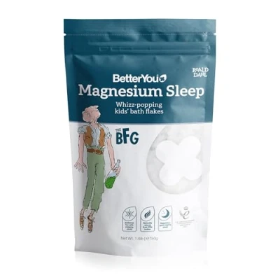 Image of BetterYou Magnesium Sleep Whizz Popping Kids&#039; Bath Flakes, Pure Zechstein Chloride, Aids Relaxation Before Bedtime, in Partnership with The Roald Dahl Story Company
