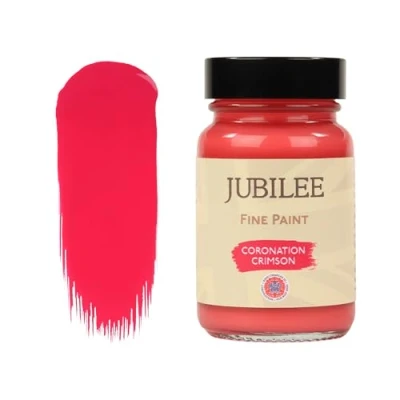 Image of Guild Lane Jubilee Fine Paint Coronation Crimson Furniture, Metal, Fabric, Glass &amp; More Indoor Outdoors Water Based Acrylic 60ml Jar