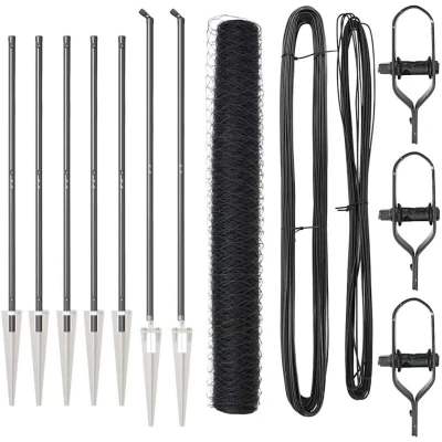 Image of vidaXL Hexagon Fence Grey 1.2x10 m Steel