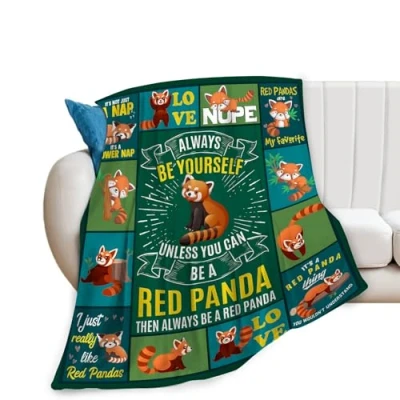 Image of Red Panda Blanket Soft Cozy Animal Throw Gift for Women Girls Super Plush Warm Stuff Lightweight Fleece Flannel Blankets Kids Adults 50&quot;X40&quot;