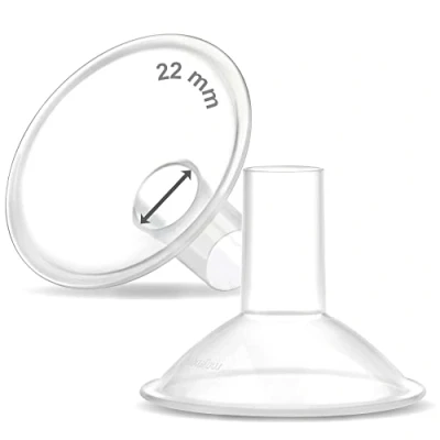Image of Maymom MyFit Crater Series 22 mm 2xTwo Piece Small Breastshield Compatible with Medela Breast Pumps. Long Nipple Tunnel (44mm) Best for Elastic Nipples
