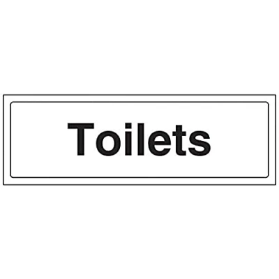 Image of V Safety Toilets Door Sign 300mm x 100mm Self Adhesive Vinyl