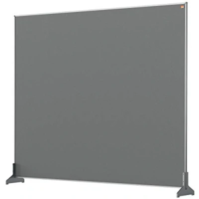 Image of Nobo Impression Pro 1.8 m High Desk Divider, Felt Surface, Grey, 1200 x 1000 mm, 1915501